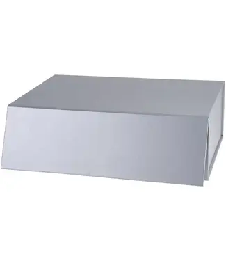 LA RIBBONS WHOLESALE 14" X 9" X 4.3" Collapsable Gift Box w/ Magnetic Square Flap Lid | Silver