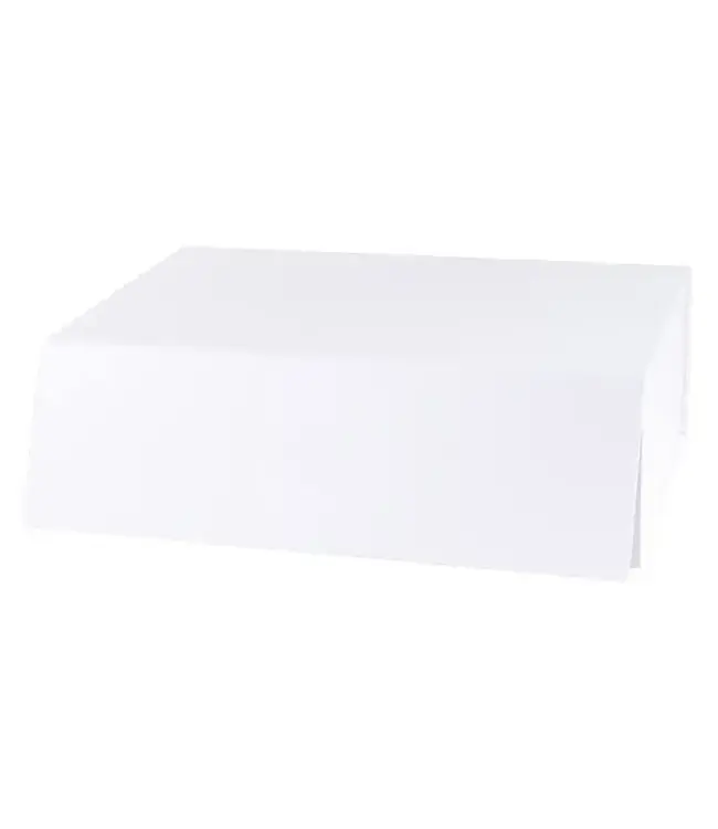 LA RIBBONS WHOLESALE 14" X 9" X 4.3" Collapsable Gift Box w/ Magnetic Square Flap Lid | White