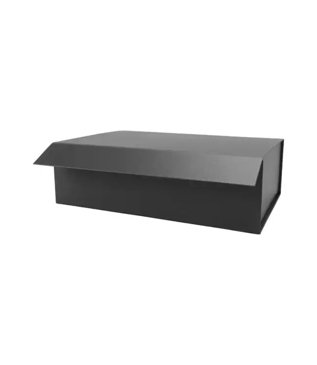LA RIBBONS WHOLESALE 14" X 9" X 4.3" Collapsable Gift Box w/ Magnetic Square Flap Lid | Black