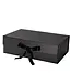 LA RIBBONS WHOLESALE 14" X 9" X 4.3" Collapsable Gift Box w/ Satin Ribbon & Magnetic Square Flap Lid | Black