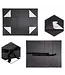 LA RIBBONS WHOLESALE 14" X 9" X 4.3" Collapsable Gift Box w/ Satin Ribbon & Magnetic Square Flap Lid | Black