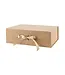 LA RIBBONS WHOLESALE 14"X9"X4.3" Collapsible Kraft Gift Box with Satin Ribbon & Magnetic Lid