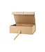 LA RIBBONS WHOLESALE 14"X9"X4.3" Collapsible Kraft Gift Box with Satin Ribbon & Magnetic Lid