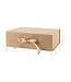 LA RIBBONS WHOLESALE 14"X9"X4.3" Collapsible Kraft Gift Box with Satin Ribbon & Magnetic Lid
