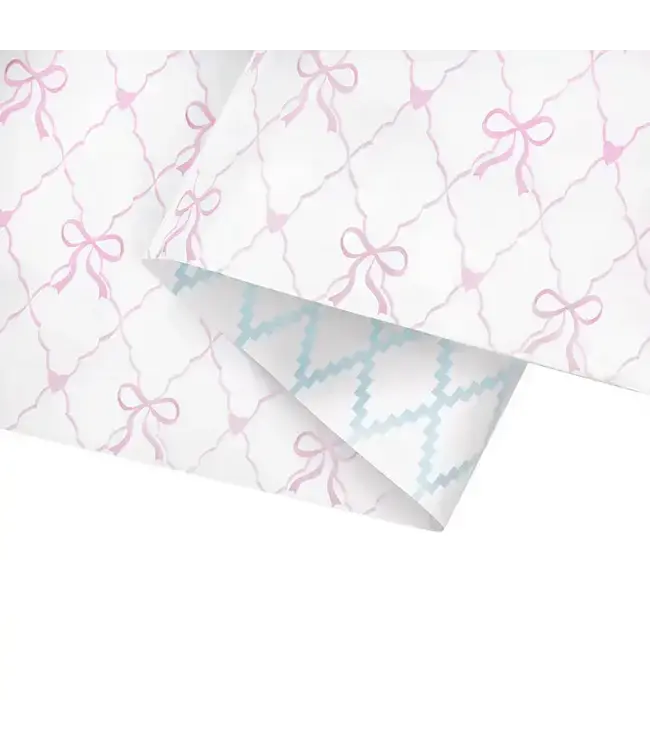 LA RIBBONS WHOLESALE 30" X 10’ Reversible Wrapping Paper | Baby Quilted Diamond and Ric-Rac