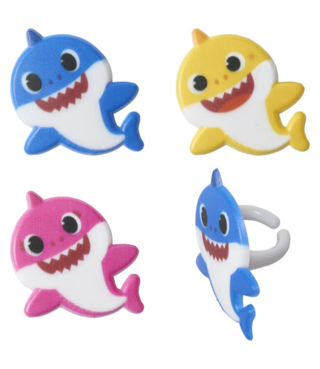 DECOPAC Baby Shark Mommy, Daddy and Baby Cupcake Rings