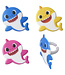 DECOPAC Baby Shark Mommy, Daddy and Baby Cupcake Rings