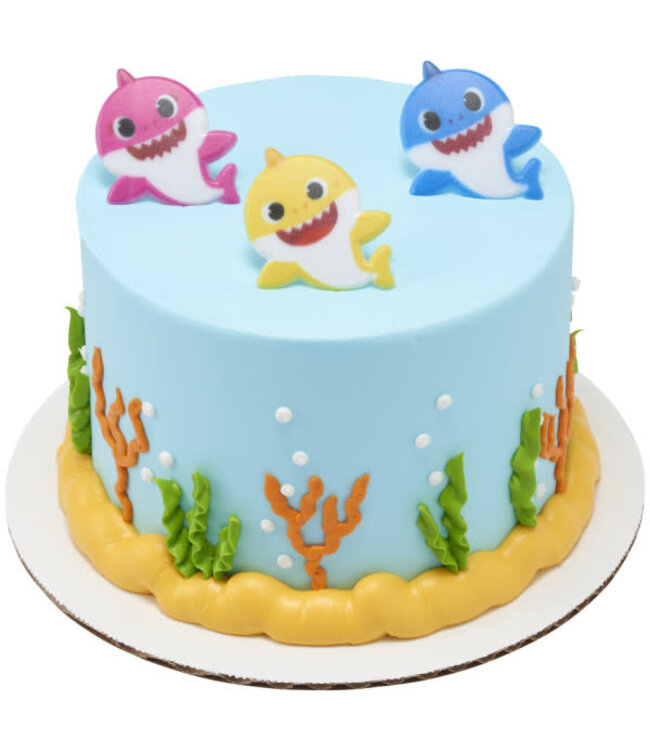 DECOPAC Baby Shark Mommy, Daddy and Baby Cupcake Rings