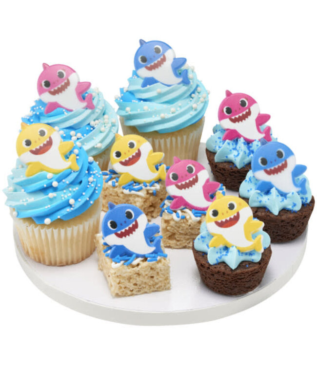 DECOPAC Baby Shark Mommy, Daddy and Baby Cupcake Rings