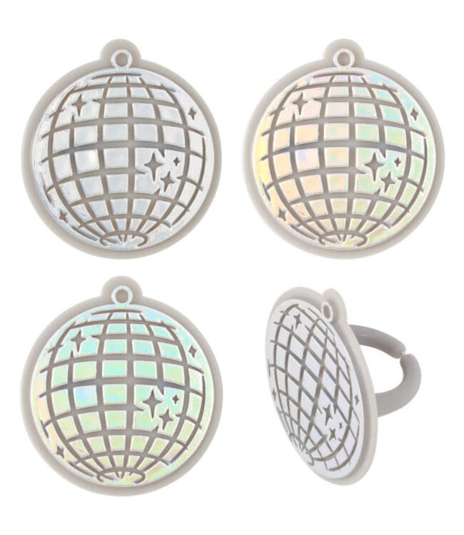 BAKERY CRAFTS Disco Ball Cupcake Rings - 12 Count