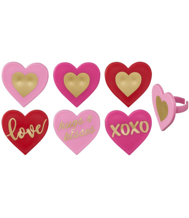 BAKERY CRAFTS Love Heart Cupcake Rings - 12 Count