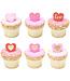 BAKERY CRAFTS Love Heart Cupcake Rings - 12 Count