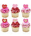 BAKERY CRAFTS Love Heart Cupcake Rings - 12 Count
