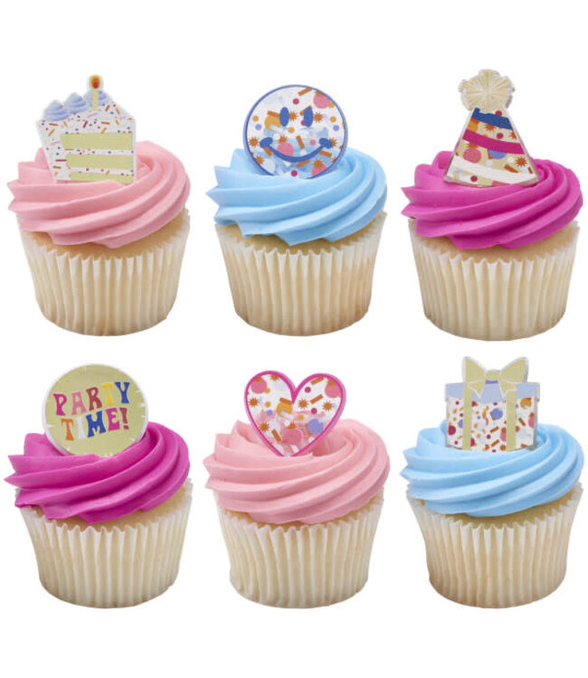 DECOPAC Party Time Assortment Cupcake Rings - 12 Count