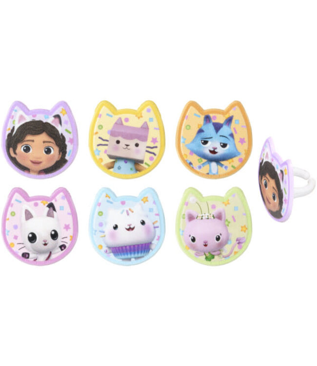BAKERY CRAFTS DreamWorks Gabby's Dollhouse Cupcake Rings - 12 Count