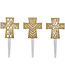 BAKERY CRAFTS Gold Cross Assortment DecoPics® - 12 Count