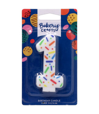 DECOPAC Rainbow Sprinkle Numeral Candle
