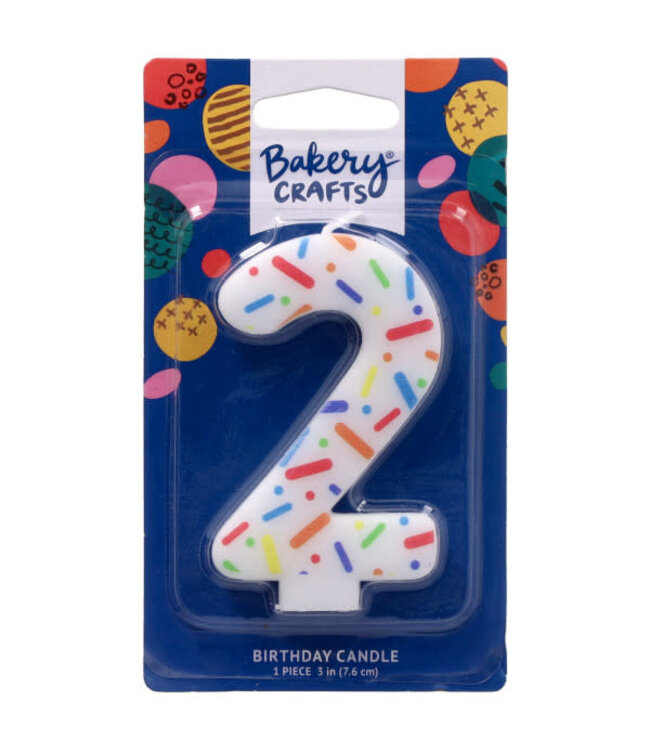 DECOPAC Rainbow Sprinkle Numeral Candle