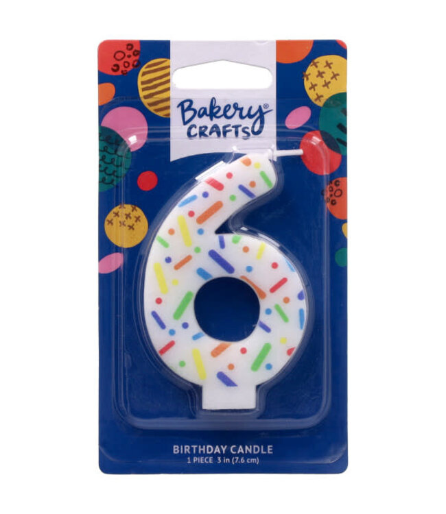 DECOPAC Rainbow Sprinkle Numeral Candle