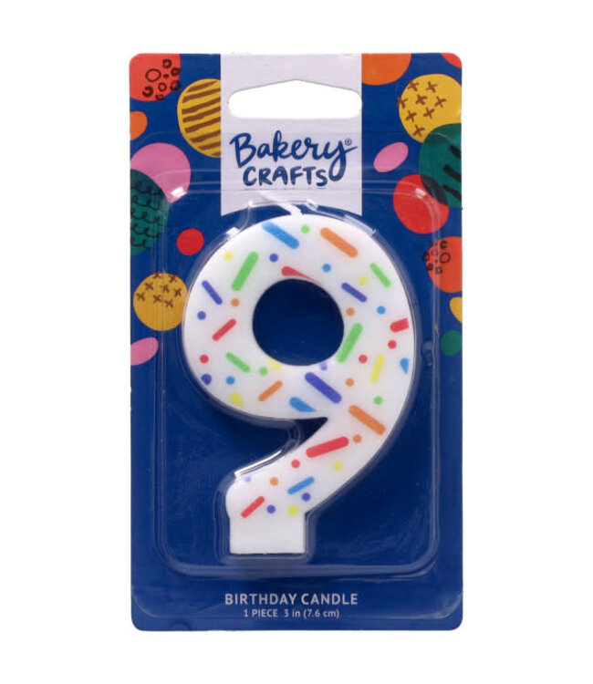 DECOPAC Rainbow Sprinkle Numeral Candle