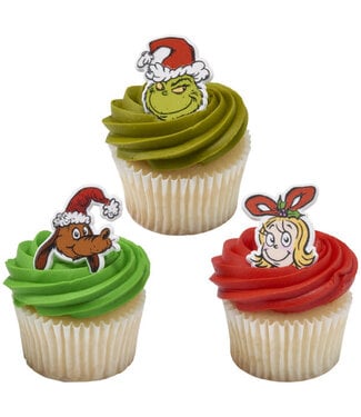 DECOPAC How The Grinch Stole Christmas Assortment Cupcake Rings - 12 Count