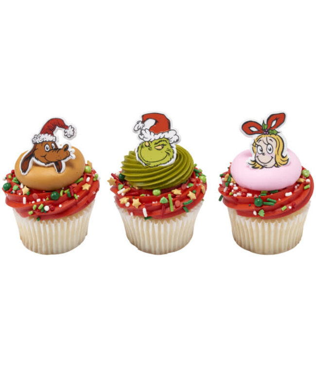 DECOPAC How The Grinch Stole Christmas Assortment Cupcake Rings - 12 Count