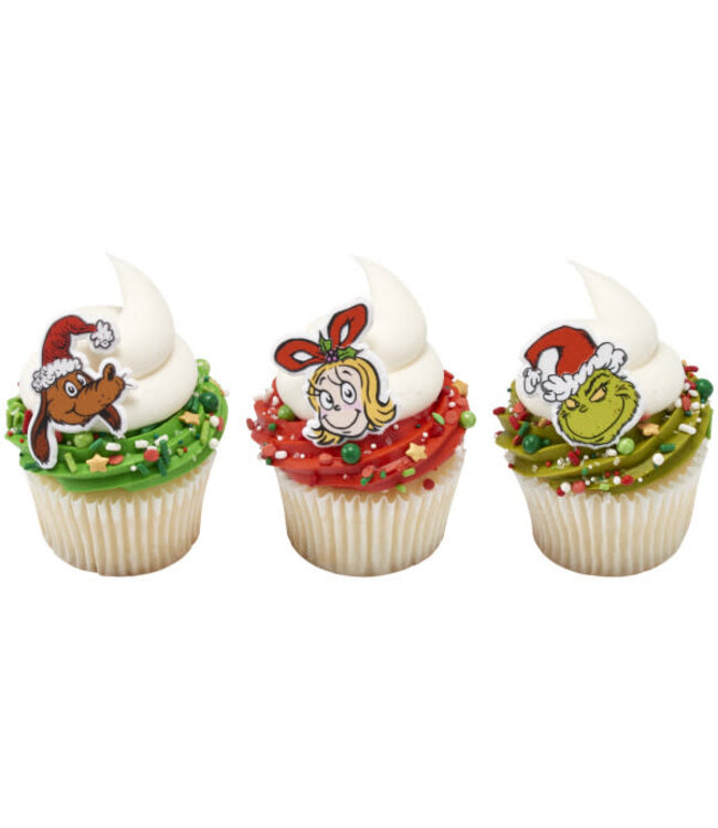 DECOPAC How The Grinch Stole Christmas Assortment Cupcake Rings - 12 Count