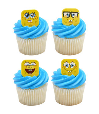 DECOPAC SpongeBob SquarePants Mood Faces Cupcake Rings - 12 Count