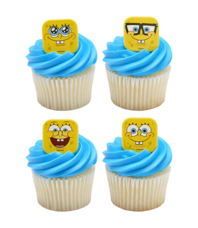 DECOPAC SpongeBob SquarePants Mood Faces Cupcake Rings - 12 Count