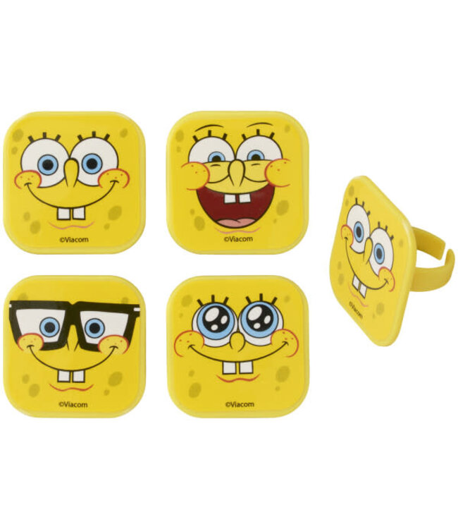 DECOPAC SpongeBob SquarePants Mood Faces Cupcake Rings - 12 Count