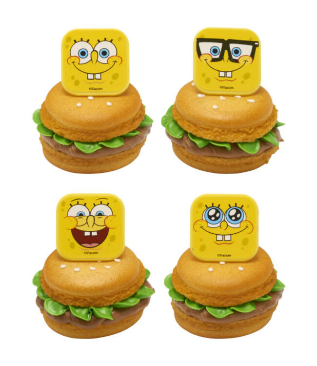 DECOPAC SpongeBob SquarePants Mood Faces Cupcake Rings - 12 Count