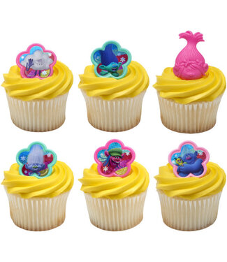 DECOPAC DreamWorks Trolls Hugs & Happiness Cupcake Rings - 12 Count