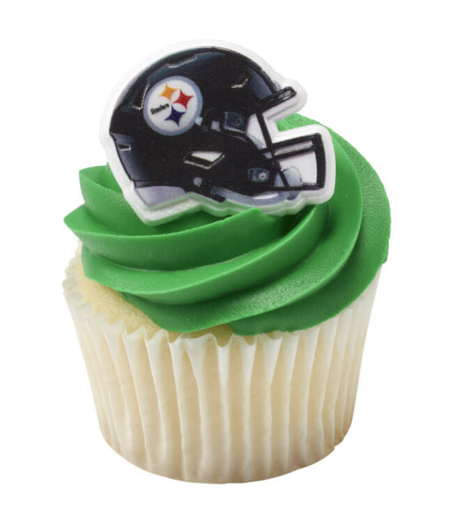 DECOPAC NFL Steelers Helmet Cupcake Rings - 12 Count