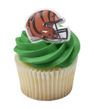 DECOPAC NFL Cincinnati Bengals Helmet Cupcake Rings - 12 Count