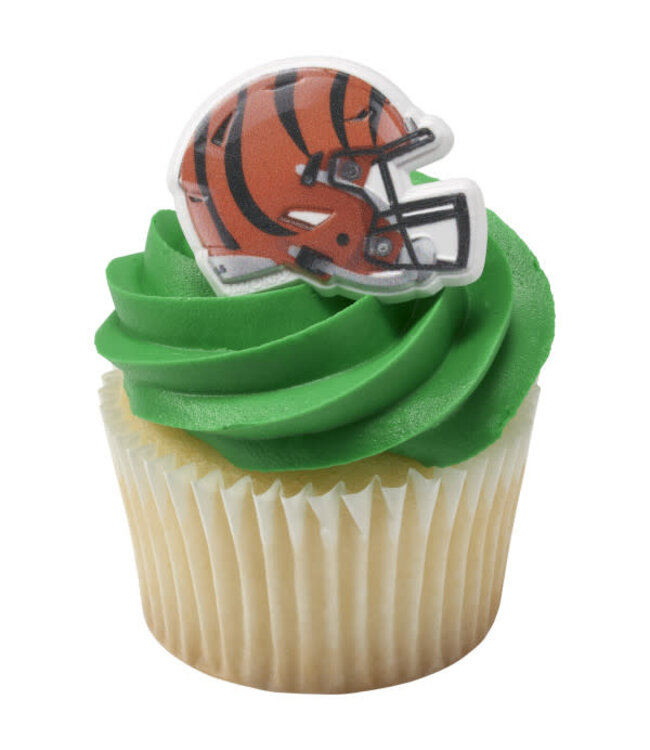 DECOPAC NFL Cincinnati Bengals Helmet Cupcake Rings - 12 Count
