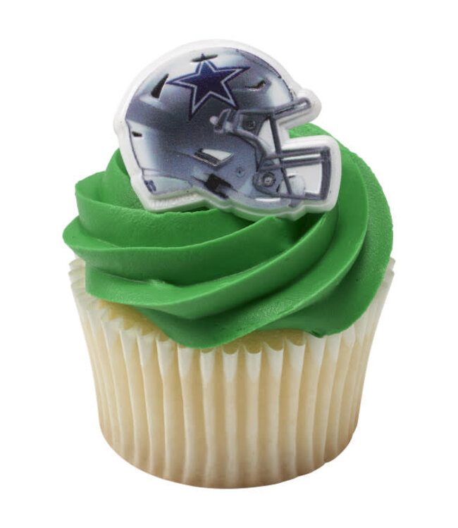 DECOPAC NFL Dallas Cowboys Helmet Cupcake Rings - 12 Count