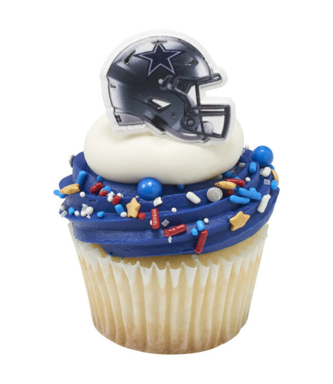 DECOPAC NFL Dallas Cowboys Helmet Cupcake Rings - 12 Count