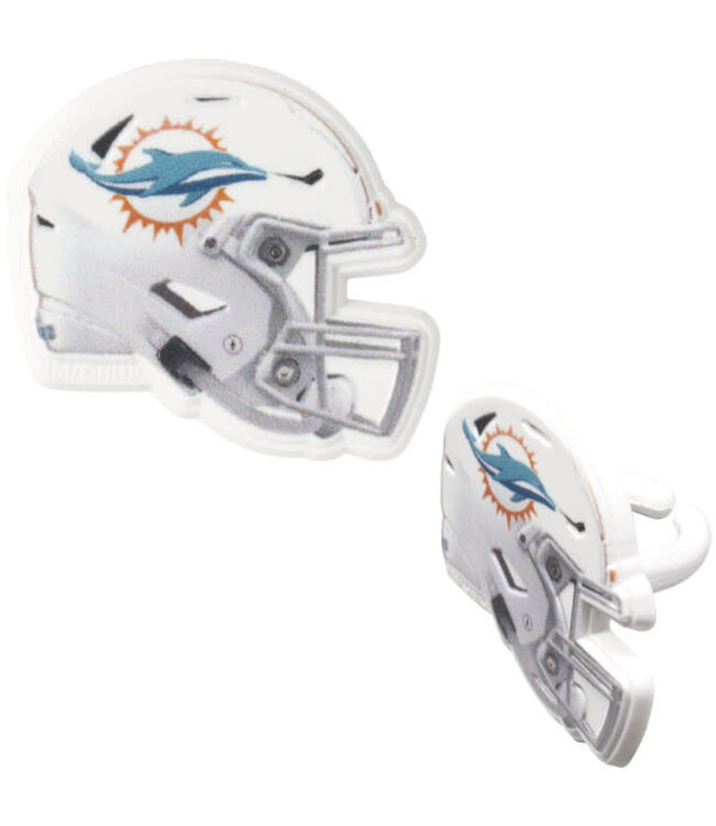 DECOPAC NFL Miami Dolphins Helmet Cupcake Rings - 12 Count