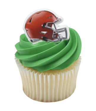 DECOPAC NFL Cleveland Browns Helmet Cupcake Rings - 12 Count