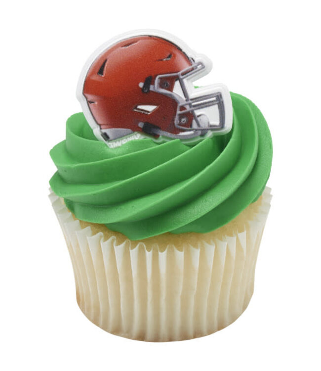 DECOPAC NFL Cleveland Browns Helmet Cupcake Rings - 12 Count