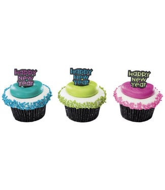 BAKERY CRAFTS Happy New Year Foil DecoPics® - 12 Count