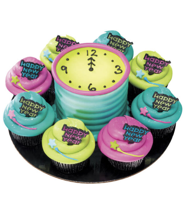 BAKERY CRAFTS Happy New Year Foil DecoPics® - 12 Count