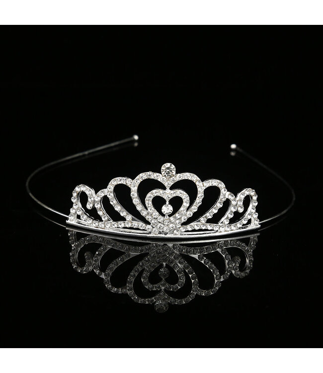 PARTY ON Tiara With Silver Hearts