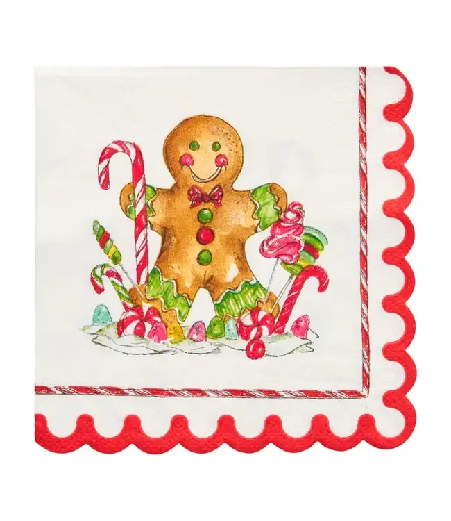 SOPHISTIPLATE, LLC Gingerbread Cocktail Napkins - 26 Count Pack
