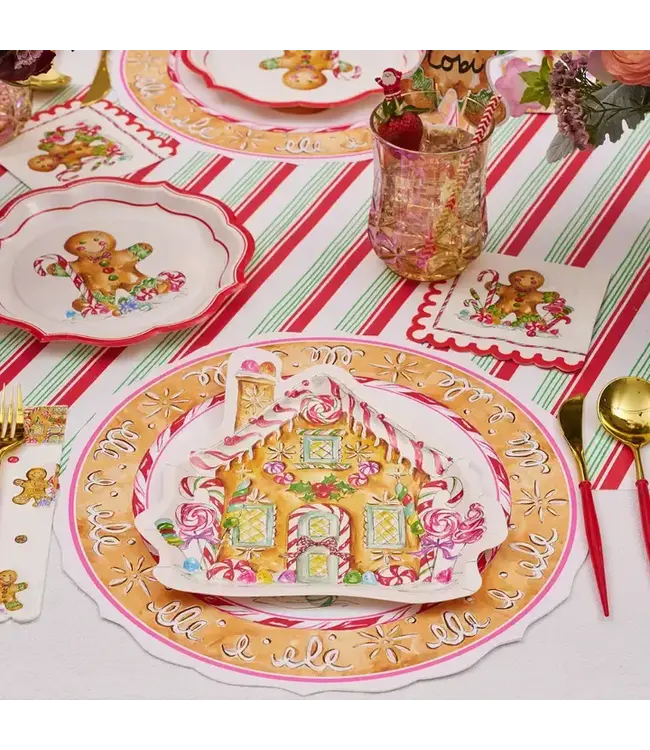SOPHISTIPLATE, LLC Gingerbread House Die Cut Salad Plates - 8 Count Pack