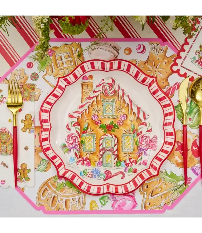 SOPHISTIPLATE, LLC Gingerbread Dinner Plates - 8 Count Pack