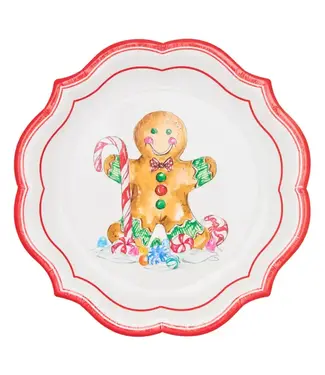 SOPHISTIPLATE, LLC Gingerbread Salad Plates - 8 Count Pack