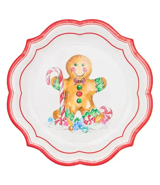 SOPHISTIPLATE, LLC Gingerbread Salad Plates - 8 Count Pack