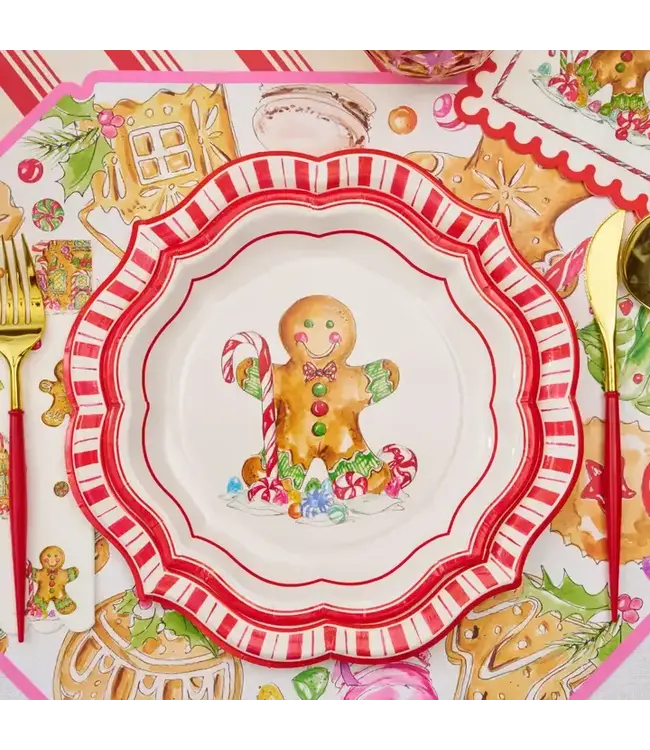 SOPHISTIPLATE, LLC Gingerbread Salad Plates - 8 Count Pack