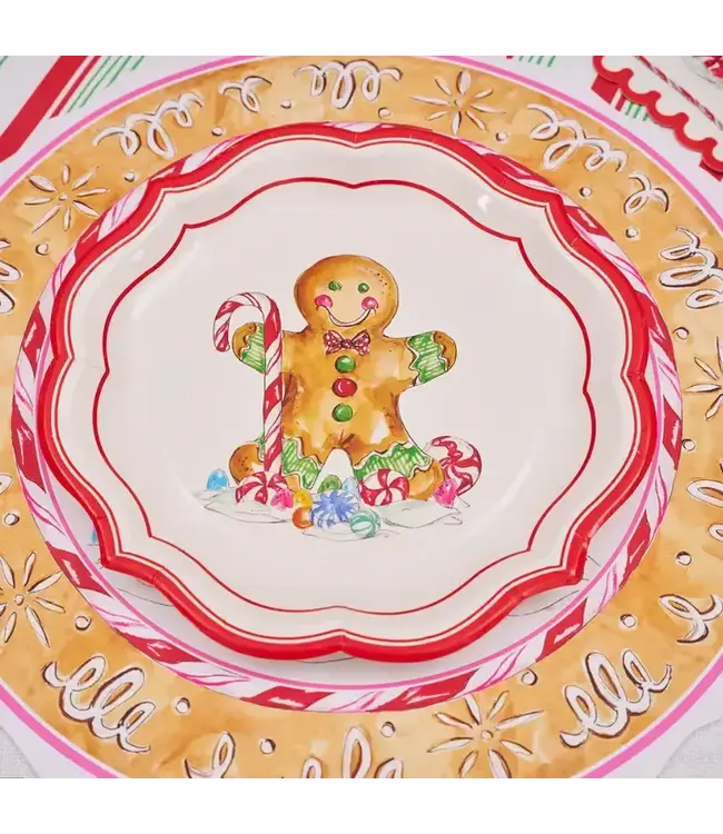 SOPHISTIPLATE, LLC Gingerbread Salad Plates - 8 Count Pack